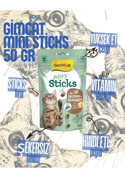 Mini Sticks Hindili ve Peynirli Ödül Çubukları (50 Gr) fiyatları