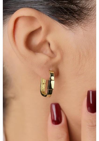 14 Ayar Altın Dikdörtgen Küpe modelleri