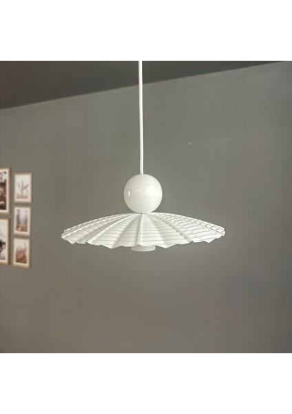 Moriva Beyaz Metal Avize Beyaz Boncuk Başlık Tekli Rustik Cafe Modern Sarkıt Aydınlatma fiyatları