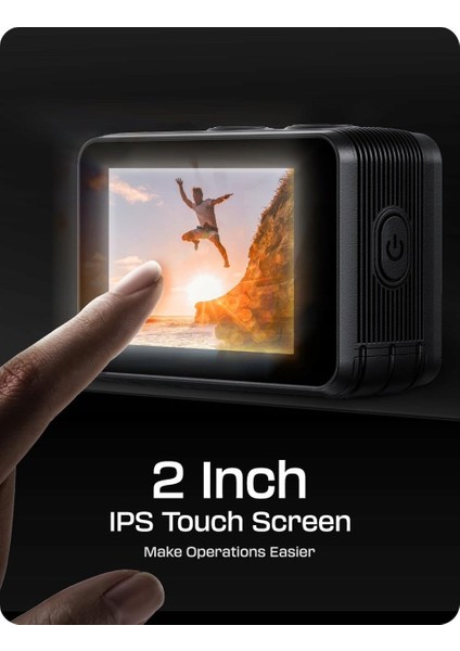 Surfola SF630 Aksiyon Kamerası 4K 60 Fps Aksesuar Seti, Su Geçirmez Kılıf Sualtı Spor Kamerası Wifi 1350 Mah indirimleri