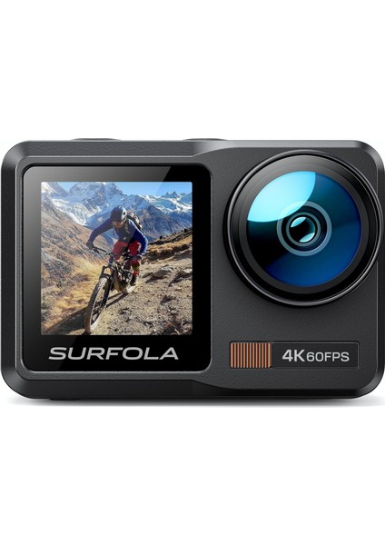 Surfola SF630 Aksiyon Kamerası 4K 60 Fps Aksesuar Seti, Su Geçirmez Kılıf Sualtı Spor Kamerası Wifi 1350 Mah