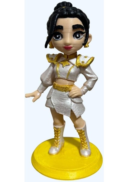 Kpop Gold Zoey – El Boyama 3D Koleksiyon Figürü | Parlak Altın Dokulu Seri | Demon Hunters Tarzı