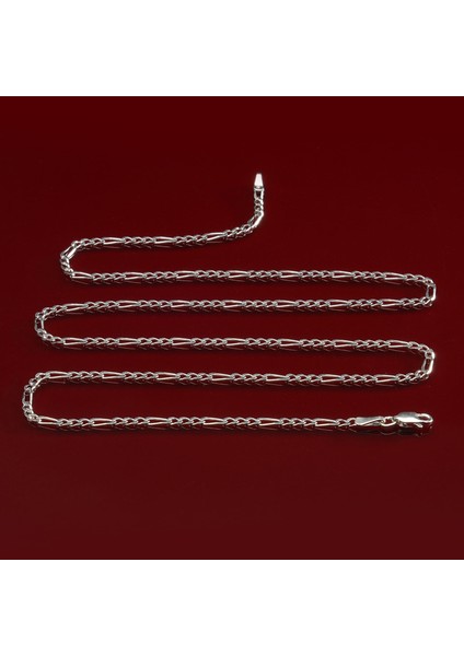 70 Mikron Rodyum Figaro Gümüş Zincir modelleri