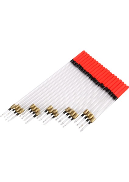 20 Berrak Kristal Waggler Balık Avı Balık Yüzer Yüzen Gövde Tüp Seti (Yurt Dışından)