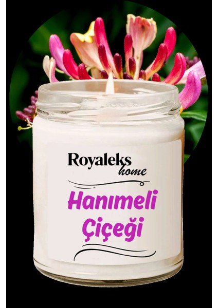 Doğal Özel Seri Kokulu Dekoratif Kavanoz Mum 210 cc - Hanımeli Esansı - Ryl