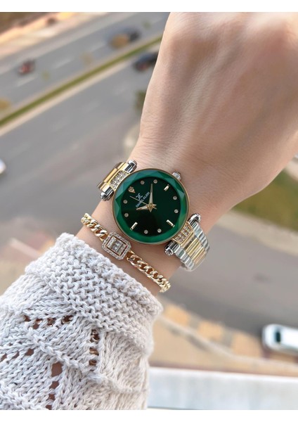 Çelik Kordonlu 2 Yıl Garantili 3 Atm Suya Dayanıklı Kadın Kol Saati+Bileklik BD.14132.4 fiyatları