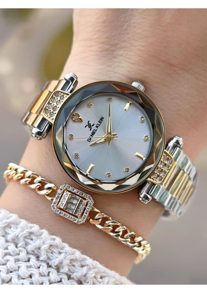 Çelik Kordonlu 2 Yıl Garantili 3 Atm Suya Dayanıklı Kadın Kol Saati+Bileklik BD.14132.3