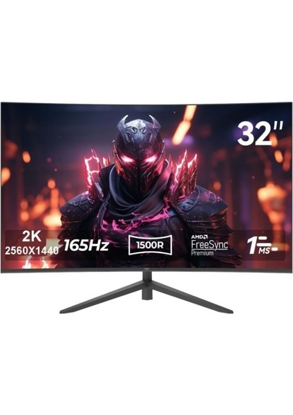 31.5" MZ320K-V Curved 165Hz 2k Monitör 1MS2560X1440, 165Hz, Hdmı, Dp, Vesa