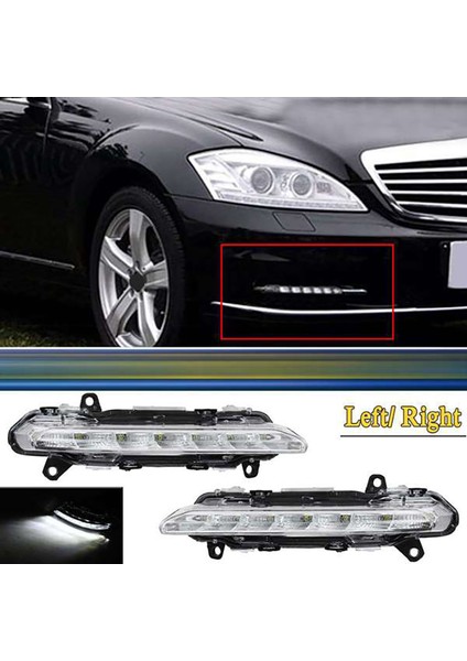 Benz S-Serisi W221 S350 S500 2009-2013 Tampon Sis Lambası LED Drl Gündüz Çalışma Işığı Için Ön Sol Sis Lambası (Yurt Dışından) fiyatları