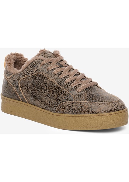 Erkek Siyah Ekru Hakiki Deri Sneaker Ayakkabı 5K1SA18523