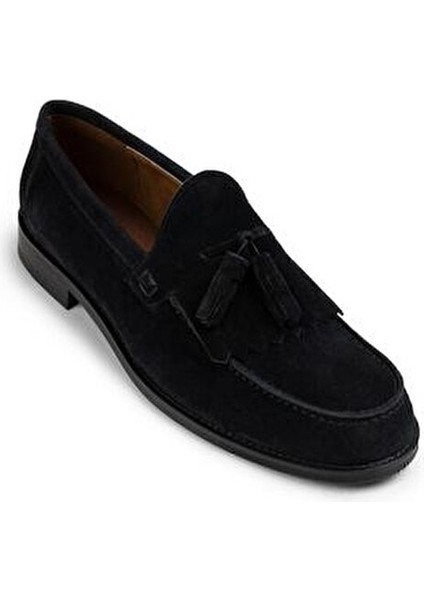Hakiki Süet Siyah Erkek Loafer Microlight Taban ile Şık ve Rahat Ayakkabı