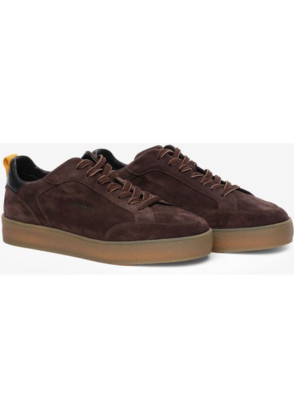 Erkek Kahverengi Hakiki Deri Sneaker Ayakkabı 5K1SA18520