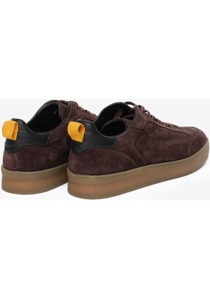 Erkek Kahverengi Hakiki Deri Sneaker Ayakkabı 5K1SA18520