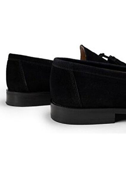 Hakiki Süet Siyah Erkek Loafer Microlight Taban ile Şık ve Rahat Ayakkabı