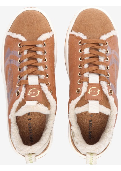 Greyder LAB Kadın Taba Hakiki Deri Sneaker Ayakkabı 5K2CA45371
