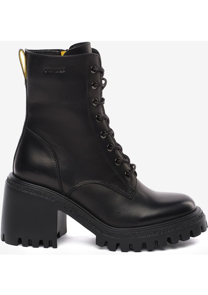 Kadın Siyah Hakiki Deri Topuklu Bot 5K2DB35281