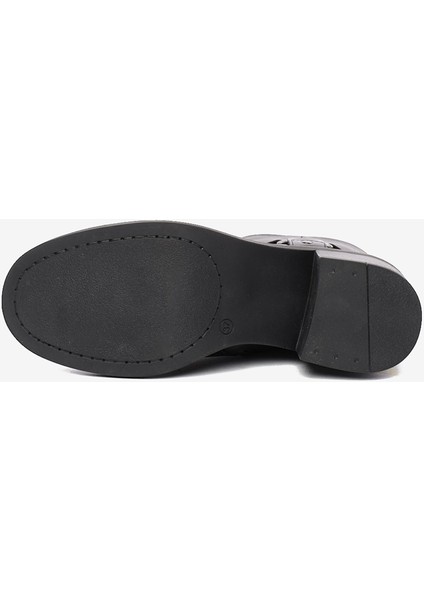 Kadın Siyah Hakiki Deri Topuklu Bot 5K2DB35330