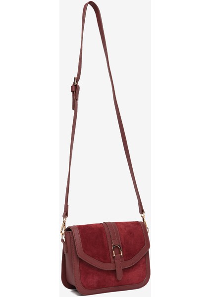 Kadın Bordo Hakiki Deri Çapraz Çanta 5K2CN69787