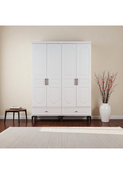 Slope 4 Kapılı Mdfayaklı Tasarım Country Gardırop fiyatları