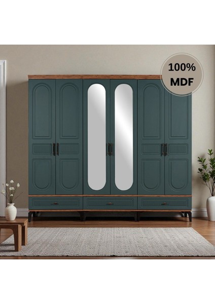 Slope 6 Kapaklı Mdf Ayaklı Tasarım Country Gardırop fiyatları