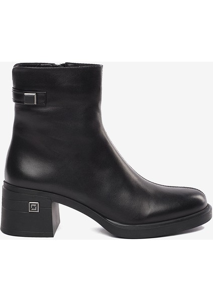 Kadın Siyah Hakiki Deri Topuklu Bot 5K2WB59126