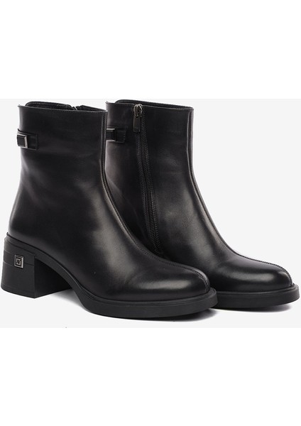 Kadın Siyah Hakiki Deri Topuklu Bot 5K2WB59126 modelleri
