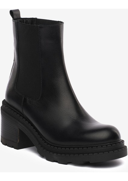 Kadın Siyah Hakiki Deri Topuklu Bot 5K2OB35141 fiyatları