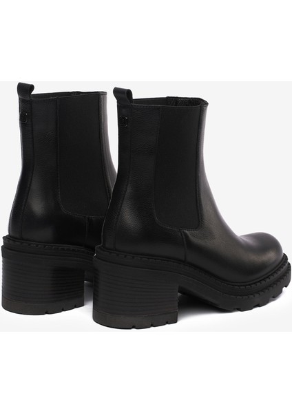 Kadın Siyah Hakiki Deri Topuklu Bot 5K2OB35141 fırsatları