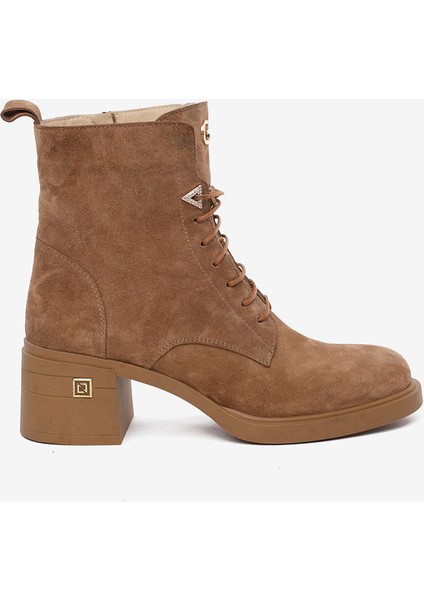 Kadın Taba Süet Hakiki Deri Topuklu Bot 5K2WB59127