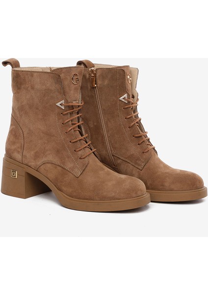 Kadın Taba Süet Hakiki Deri Topuklu Bot 5K2WB59127 modelleri