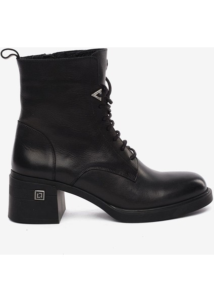 Kadın Siyah Hakiki Deri Topuklu Bot 5K2WB59127