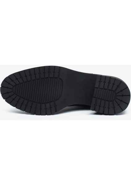 Kadın Siyah Hakiki Deri Topuklu Bot 5K2UB59341