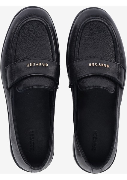 Kadın Siyah Hakiki Deri Loafer Ayakkabı 5K2CA34385