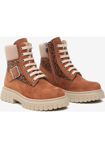 Kız Çocuk Taba Hakiki Deri Military Bot 5K5ZB59681 modelleri