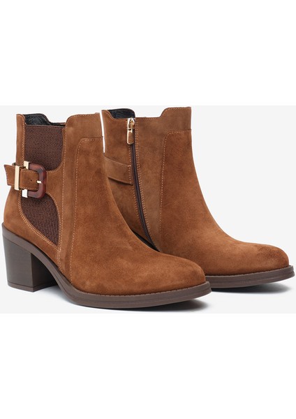 Kadın Taba Süet Hakiki Deri Topuklu Bot 5K2WB59335 modelleri