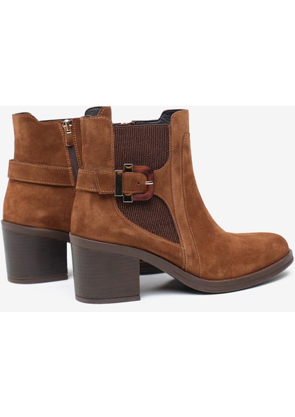 Kadın Taba Süet Hakiki Deri Topuklu Bot 5K2WB59335 fırsatları