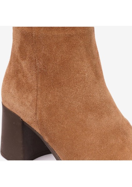 Kadın Taba Süet Hakiki Deri Topuklu Bot 5K2UB72047