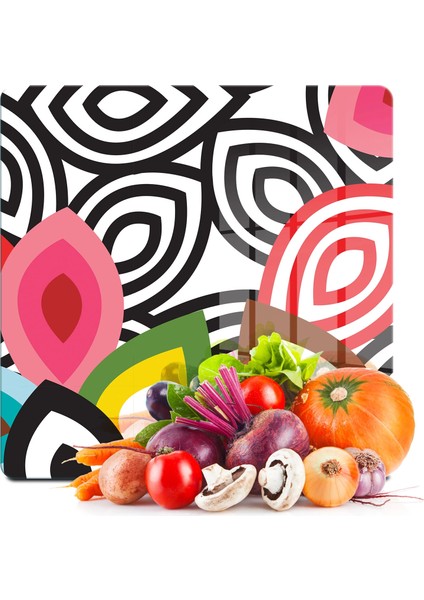 Cam Kesme Tahtası ve Sunumluk Kare Lavinia 30X30 cm