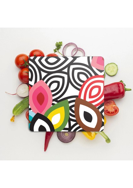 Cam Kesme Tahtası ve Sunumluk Kare Lavinia 30X30 cm modelleri