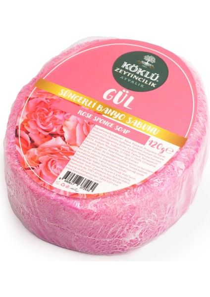 Köklü Süngerli Gül Banyo Sabunu 120 gr
