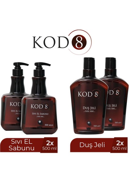 Sıvı Sabun 500 ml x 2 +Duş Jeli 500 ml x 2