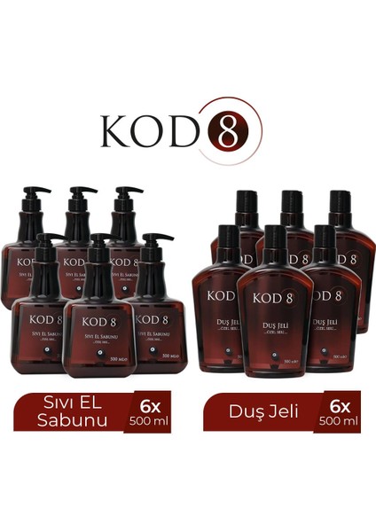 Sıvı Sabun 500 ml x 6+Duş Jeli 500 ml x 6