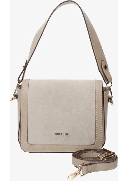 Kadın Ekru Hakiki Deri Çapraz Çanta 5K2CN68695