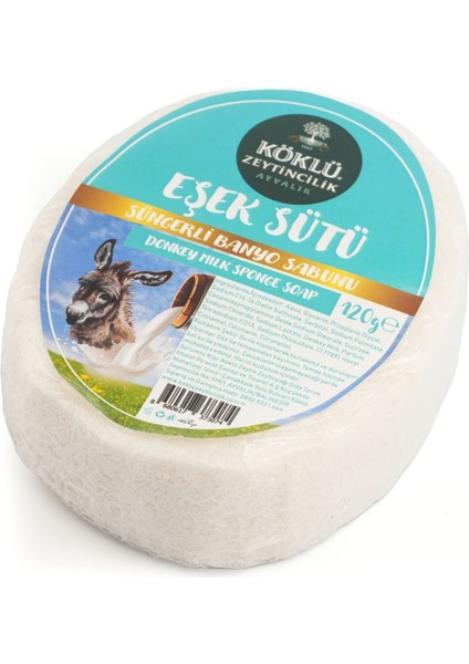 Köklü Süngerli Eşek Sütü Banyo Sabunu 120 gr