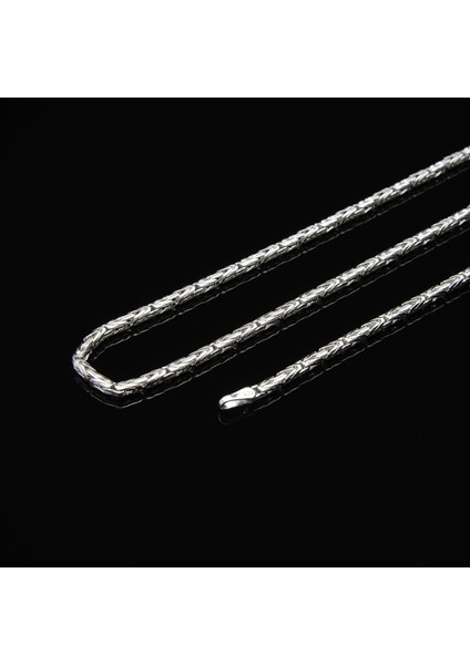 60 Mikron Naturel Yuvarlak Kral Gümüş Zincir
