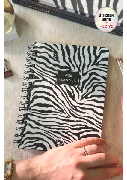 2026 Haftalık Ajanda Spiralli A5 12 Aylık Zebra