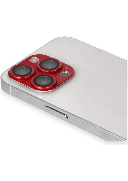 Iphone 13 Pro Max Pers Alüminyum Kamera Lens - Kırmızı