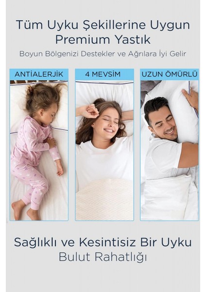 2 Adet 50X70CM Nano Jel Lüks Yastık | 1200GR Anti-Alerjik Pamuklu Yastık Seti 2li indirimleri