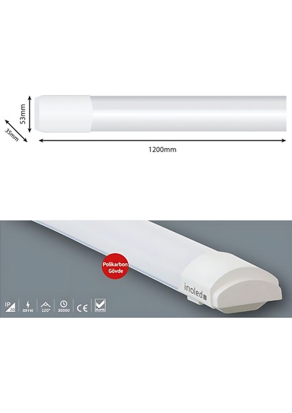 Inoled LED Bant Armatür 54 Watt- Verta 2908-01 Beyaz Işık modelleri