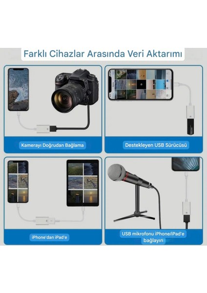 Apple iphone Lightning To Usb Çevirici Dönüştürücü Tak ve Çalıştır Orjinal Sağlam